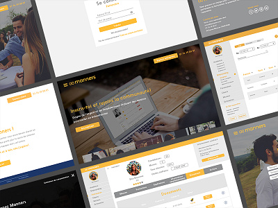 Manners back office dashboard digital full screen landing page logo one page orange photoshop ui ux webdesign