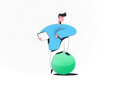 Young And Happy boy cartoon guy hacker happy illustration modern simple student young