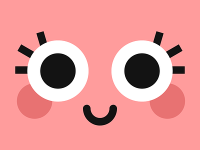 Face character colorful cute eyes face female fun happy illustrator japan vector