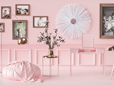 Oriflame Campaign Interior 3d beauty flowers interior oriflame pink