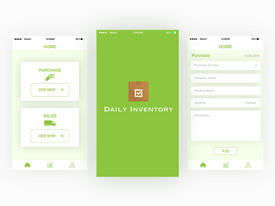 Inventory Management App app application daily inventory ios logo mobile purchase sales ui ux