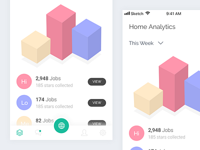 Analytic analytic chart home illustration mobile ui report ui design