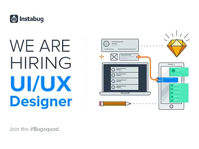 Instabug is hiring! design hiring illustration instabug dashboard mobile pencil sketch system ui ux wireframe