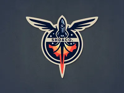 Rocket Badge astronaut galaxy launch rocket rocket logo space space shuttle star startup wall decor