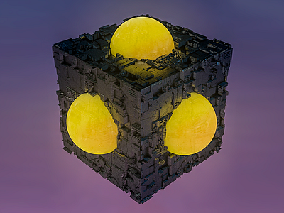 Light Bulb bulb c4d cinema 4d cube displacement map lightning photoshop render