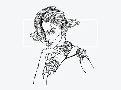 Air Head art gritty illustration lineart minimal minimalist portrait