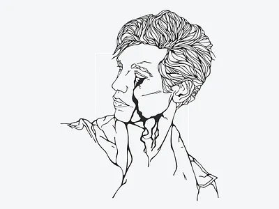 Tears of Joy art gritty illustration lineart minimal minimalist portrait