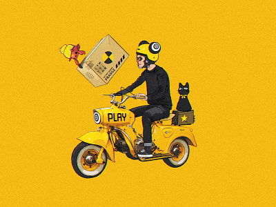 Fromichino characterdesign formichino rumi vespa yellow