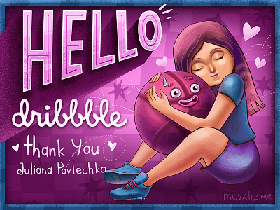 Hello Dribbble! art character debut dribbble first hello illustration shot