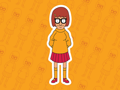 Tina Belcher X Velma Dinkley bobs burgers cartoons illustration mashup mashups scooby smash stickers tina belcher vector velma