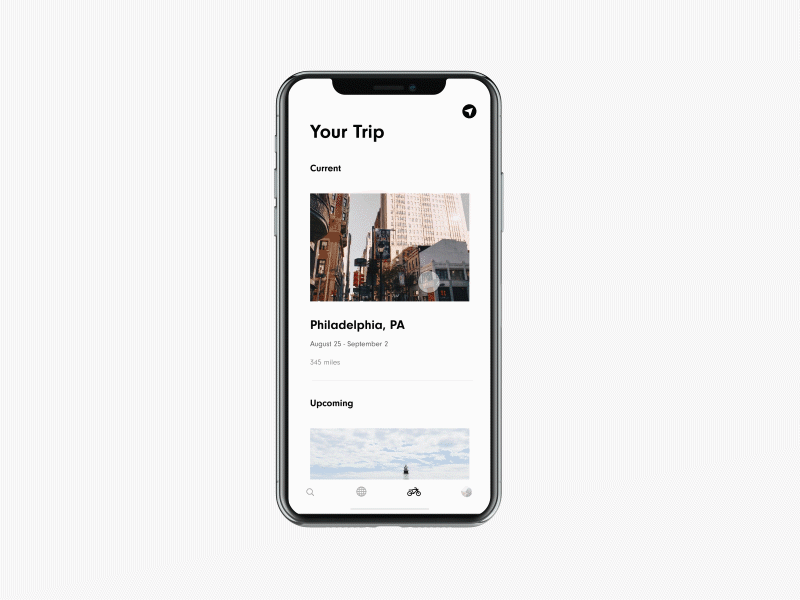 079 - Itinerary animation daily ui interaction invision studio iphone x itinerary prototype