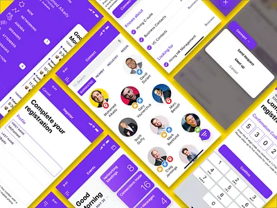 Networking Event App event ios mobile networking purple yellow