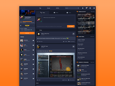 eSports Newsfeed app competitive esports forum gaming newsfeed social ui ux web