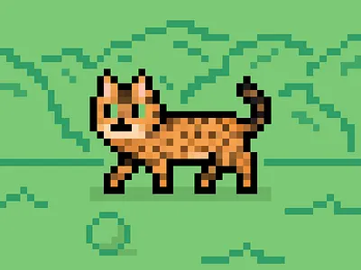 Bengal Cat art bengal breed cat cats meow pixel sleep