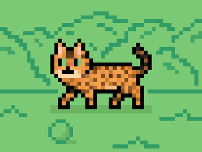 Bengal Cat art bengal breed cat cats meow pixel sleep