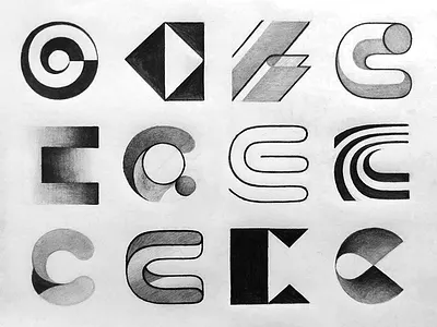 C variations c letterform letters logo logotype mark