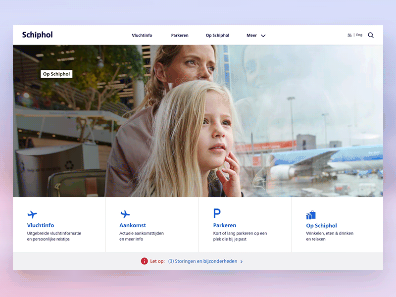 Schiphol.com - and we're live airline airport animation branding flat flight gradient motion transportation travel ui