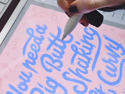 iPad Pro Lettering Process big butt curvy custom lettering custom type hand lettering hand made type ipad art ipad lettering lettering plus size typography women