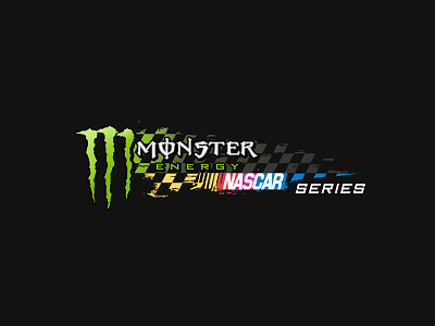 Monster Energy + Nascar Logo Design branding design flat icon illustration logo monster nascar racing redbull sports typography