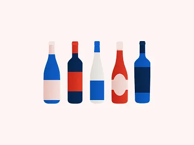 Wine Bottles cabernet champagne gradient illustration merlot riesling rose wine