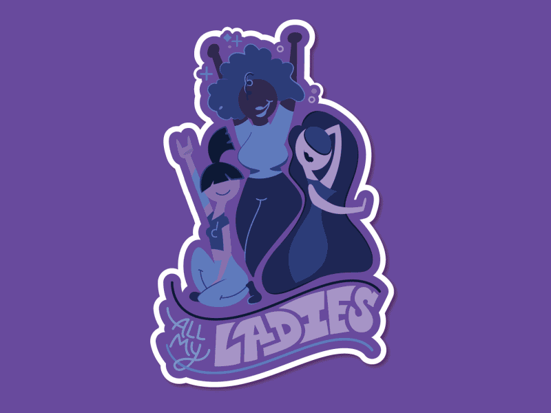 Hey Ladies! Sticker Pack animate dancing gif girls illustration ladies stickers type vector women