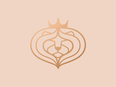 King of the West brand furnishing furniture brand identity illustration jungle king las vegas line art lion logo rose gold