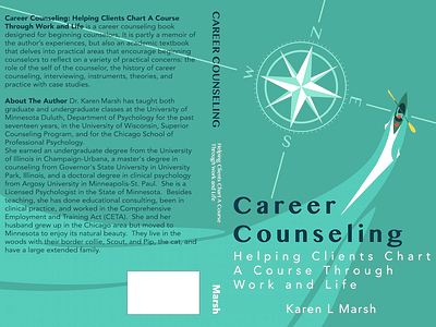 Psychological Career Counseling Book Cover Design boat book cover compass cover design kayak minimal navigation ocean paddle sea water