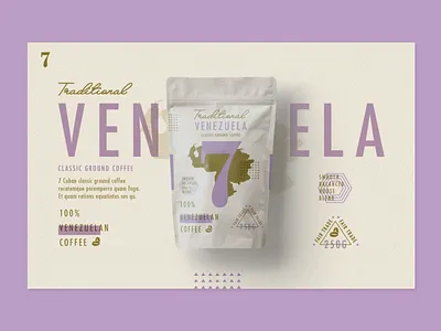 Traditional 7 Coffee | Venezuela branding coffee layout packaging type ui ux