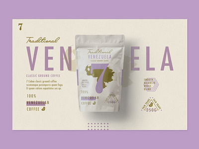 Traditional 7 Coffee | Venezuela branding coffee layout packaging type ui ux