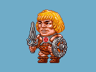 He-Man Pixels 16 bit 80s he man masters of the universe motu pixel art pixels skeletor