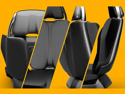 Lamborghini Seat Design 3d automotive car seat concept design illustration industrial design lamborghini material product design rendering