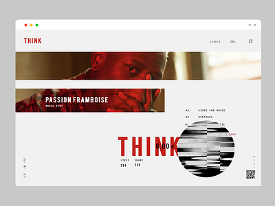 Music UI | UX clean color design disc landing page music red slider think ui ux vector