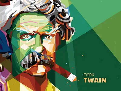 Samuel Clemens — aka Mark Twain author illustrator mark twain pop art portrait poster vector wpap