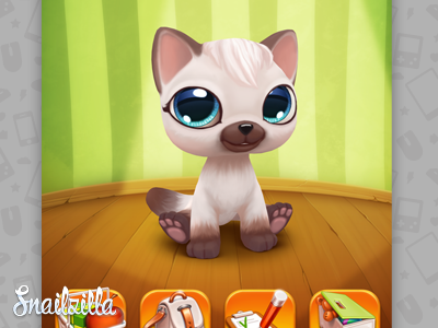 My virtual pet art character game ios ui ux