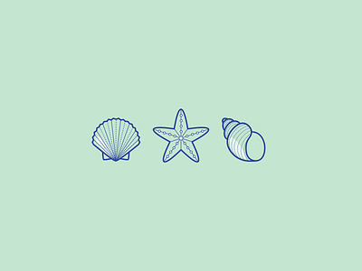 Illustration | The Little Things #3 flat icon illustration isometric julie charrier minimalism seashell sketchapp starfish the little things vector