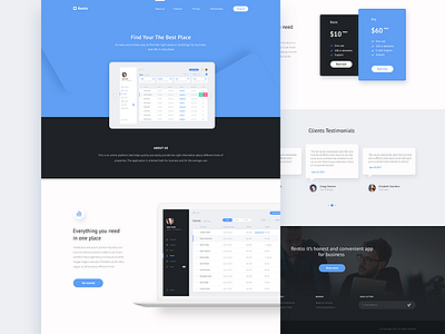 Rentio Product Homepage clean design homepage landing layout page product style web app website