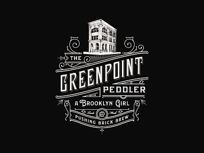 Greenpoint Peddler art deco brooklyn detailed line art luxury ornaments sophisticated vintage