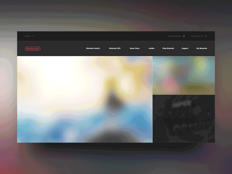 Nintendo Landing Page Re-Design Concept Animation dark design home interface landing mario nintendo page site ui ux web