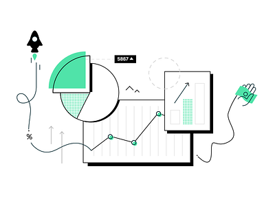 Investment Illustration chart grow invest investment money