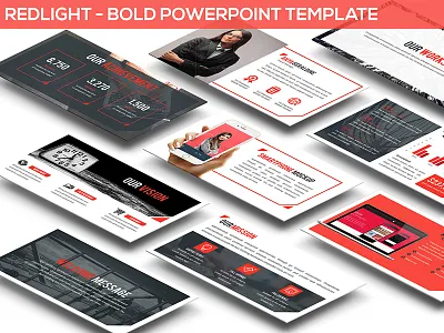 Redlight - Bold Powerpoint Template business presentation investor keynote minimal pitchdeck powerpoint template presentation proposal red slides