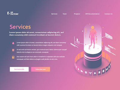 Graphic Design 10 - Lab Factory 3d gradient isometric landing ui web website