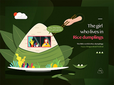 The girl who lives in rice dumplings—Happy Dragon Boat Festival illustrations