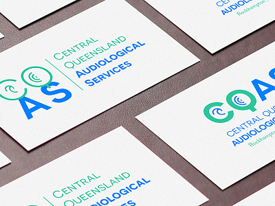 Central Queensland Audiological Services audiology australia blue branding business card ci ear logo