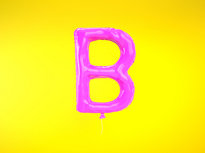 B = Balloon 36 days of type b balloon cinema4d illustration type typography