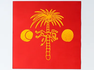 Welcome to Paradise bold colourful death devil hand drawn illustration imp medieval minimalism night and day tattoo tropical