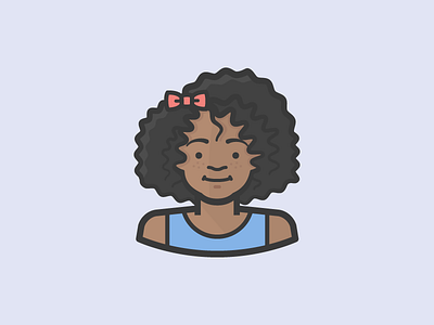 Young Girl african american avatar face female girl person young