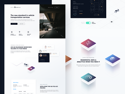 Landing page for a fleet & mobility services company design fleet illustration landing page mobility service vehicle