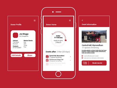 Give Blood Campaign - App app blood donation campaign concept health healthcare marketing mobile pharmacy product design ui design ux design