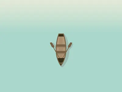 Go Away alone artwork blue boat creation illustration illustrator landscape lost ocean sea simple