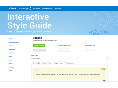 Interactive Style Guide Design and Development